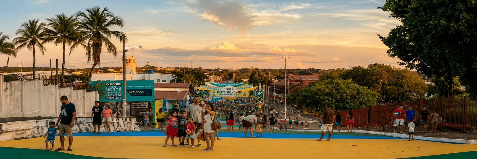 Rua do Lazer recebe famílias em Porto Velho Famílias ocupam a Rua do Lazer durante a programação de Dia dos Pais em Porto Velho.