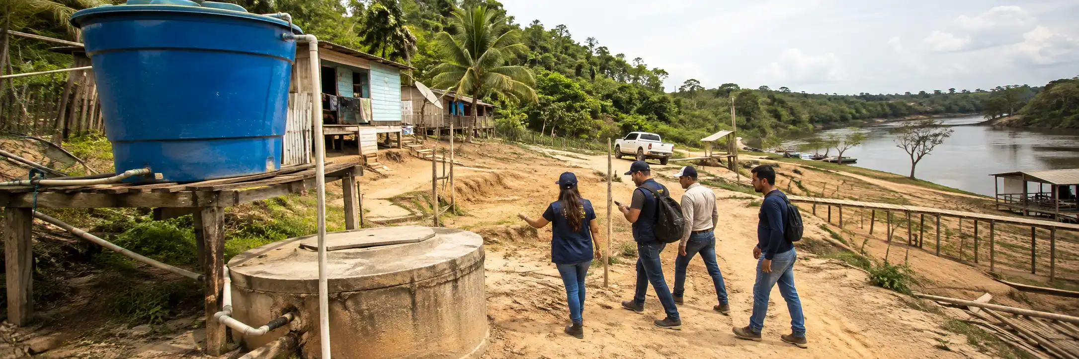Infraestrutura de água é avaliada em comunidade Medidas contra a estiagem incluem avaliação de reservatório e caixa-d’água em comunidade de Porto Velho.