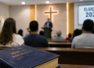 MP Eleitoral orienta igrejas de Rondônia sobre propaganda eleitoral Propaganda eleitoral em igrejas ilustrada por Bíblia e culto em templo religioso