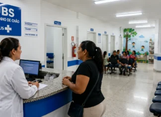 UBS Pedacinho de Chão atende até 18h em prédio de 747 m² UBS Pedacinho de Chão em Porto Velho com ambiente de atendimento da atenção básica