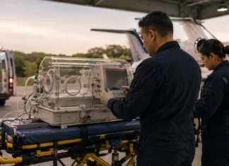 TJRO mantém reembolso de UTI aérea negada a bebê Equipe prepara UTI aérea para transporte aeromédico em caso analisado pelo TJRO.