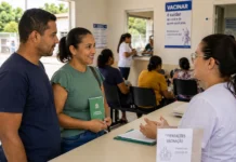 Três unidades atendem hoje para vacinação em Porto Velho Moradores recebem orientação para vacinação em Porto Velho neste sábado