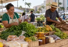 Festival das Nações reserva oito estandes para agricultura familiar em Porto Velho agricultura familiar em feira de produtos rurais com hortaliças, mandioca e alimentos artesanais em Porto Velho