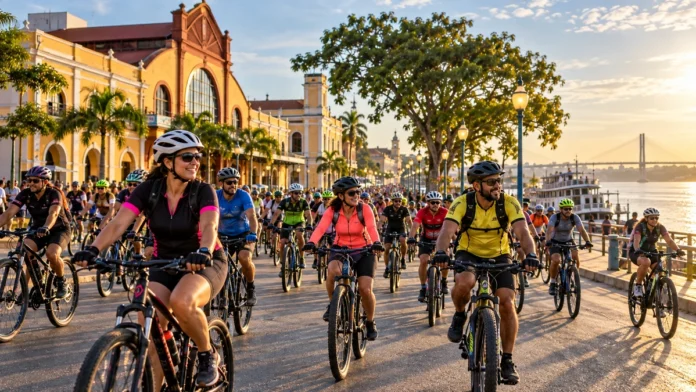 Bike Tour Porto Velho abre 300 vagas para passeio gratuito Ciclistas participam de passeio ciclístico ao ar livre na região histórica e ribeirinha de Porto Velho.