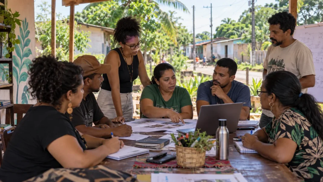 BNDES Periferias Fortes em Rondônia com lideranças comunitárias reunidas para planejamento em território periférico