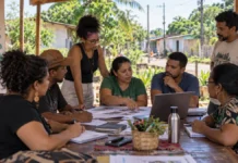 Organizações de Rondônia podem receber até R$ 300 mil no BNDES Periferias Fortes BNDES Periferias Fortes em Rondônia com lideranças comunitárias reunidas para planejamento em território periférico