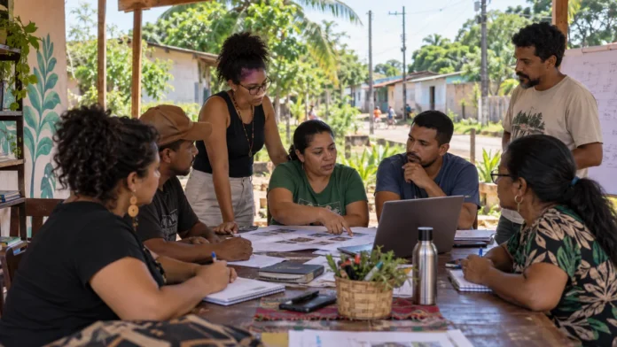 BNDES Periferias Fortes para organizações de Rondônia BNDES Periferias Fortes em Rondônia com lideranças comunitárias reunidas para planejamento em território periférico