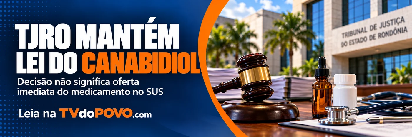 Faixa da TVdoPOVO sobre decisão do TJRO que mantém lei do canabidiol pelo SUS em Rondônia