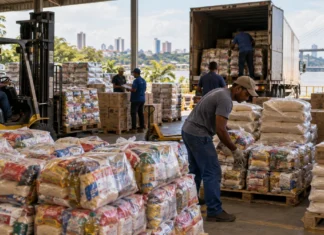 Rondônia entra em nova distribuição da Conab; lote prevê 1.560 cestas em Porto Velho cestas da Conab em Rondônia em operação logística de distribuição de alimentos em Porto Velho