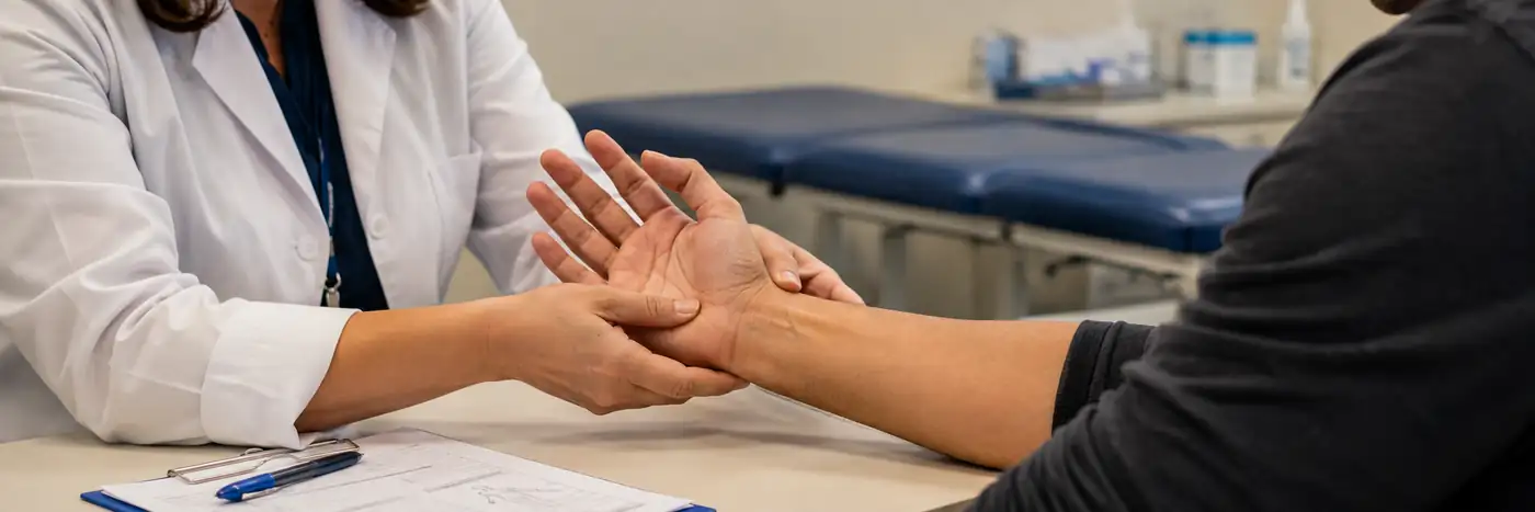 Avaliação de mão e punho antes de possível cirurgia de neurólise