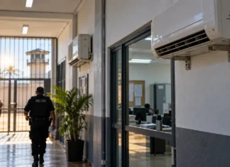 Pregão prevê 368 aparelhos para climatização da Sejus em Rondônia Corredor institucional com sensação de calor e ambiente da climatização da Sejus em Rondônia