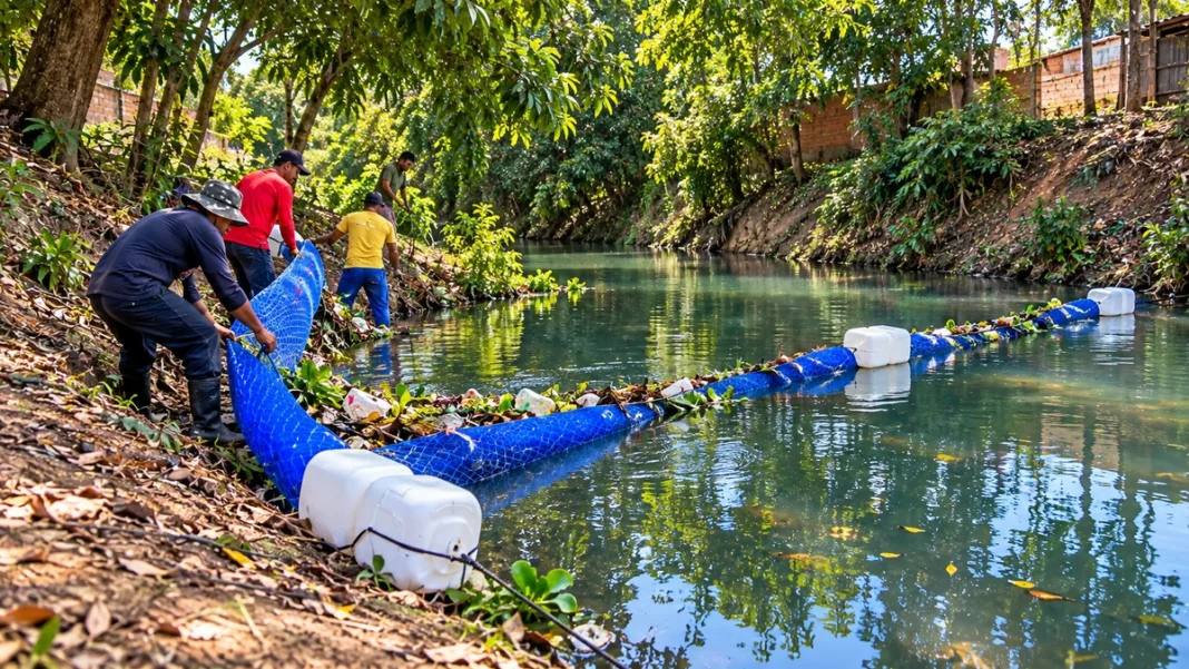 Ecobarreira no Belmont começa a ser testada durante as chuvas