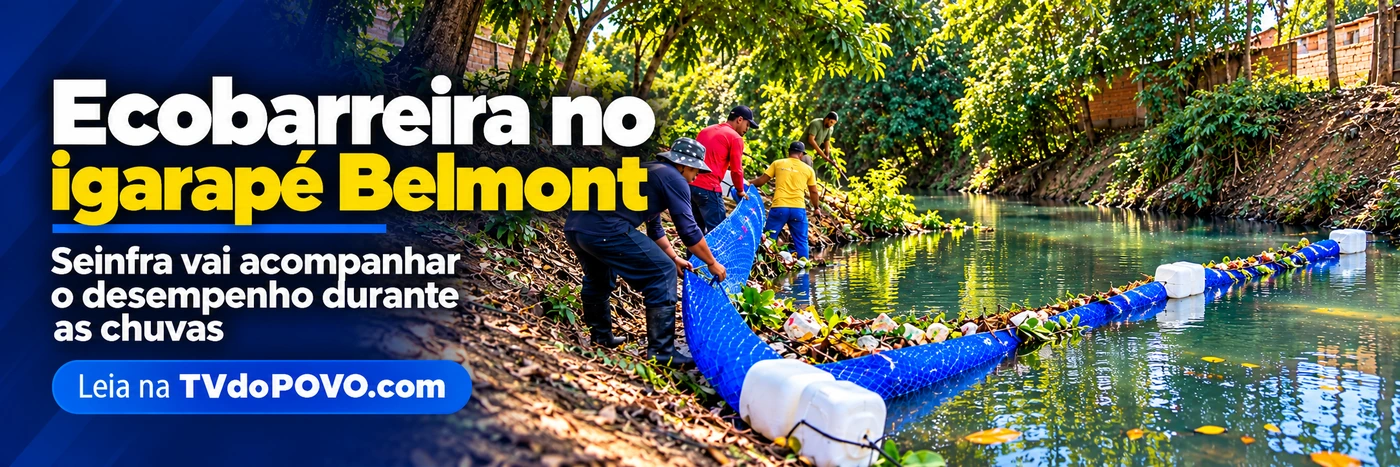 Ecobarreira no igarapé Belmont Ecobarreira no igarapé Belmont em Porto Velho durante fase de acompanhamento
