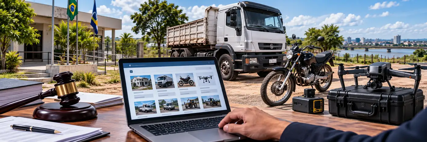 Imóveis e veículos em leilão judicial do TRT-14 Leilão do TRT-14 tem imóveis, caminhões, motocicletas e drone em Rondônia