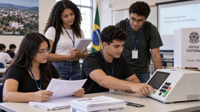 universitários participam de treinamento para mesários em Cacoal