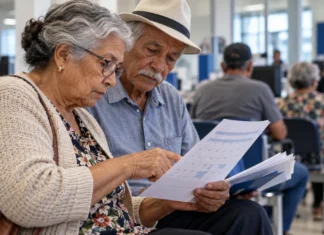INSS começa pagamentos de setembro nesta quinta; veja calendário Casal de idosos confere calendário do pagamento do INSS em setembro em imagem ilustrativa de atendimento público