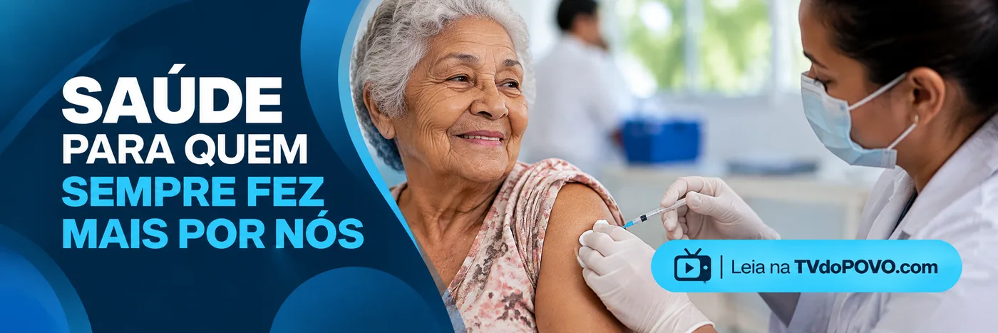 Pneumo 20 para idosos — vacinação no SUS Faixa editorial sobre vacinação de idosos com a Pneumo 20 no SUS