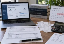 Eleições 2026: prestação parcial de contas deve ser enviada de 9 a 13 de setembro Prestação de contas eleitoral 2026 com documentos financeiros, notebook e calendário de setembro