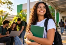 IFRO abre 3.806 vagas para 2027; veja prazos e como se inscrever Imagem ilustrativa do processo seletivo IFRO com estudante segurando caderno e colegas estudando em ambiente acadêmico.