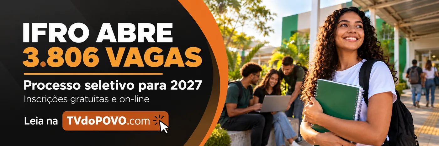 Faixa do processo seletivo IFRO 2027 destaca 3.806 vagas gratuitas e inscrições pela internet