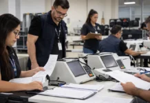 Auditoria das urnas em Rondônia avança; reunião com partidos será dia 17 Equipe técnica realiza verificação de urnas eletrônicas durante preparação da auditoria eleitoral em Rondônia