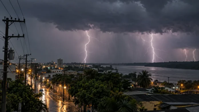 Raios em Rondônia passam de 985 mil em sete meses Tempestade com descargas atmosféricas ilustra matéria sobre raios em Rondônia