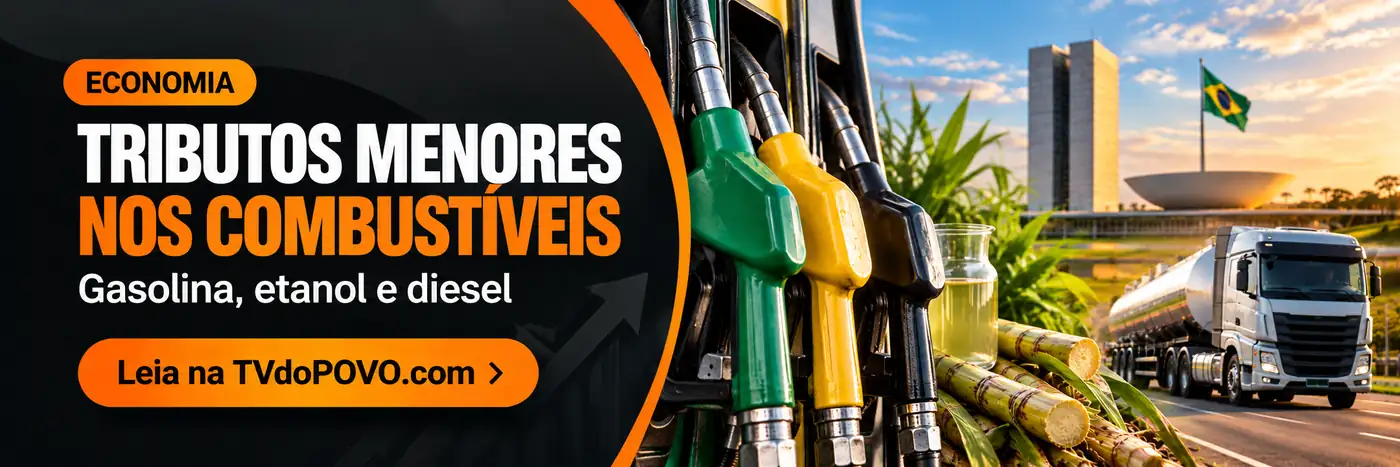 Redução de tributos nos combustíveis Redução de tributos nos combustíveis em faixa editorial sobre gasolina, etanol e diesel