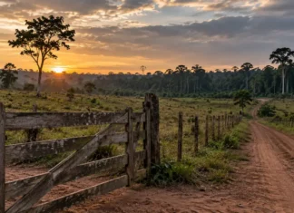 Justiça revoga ordem de reintegração em área rural entre Jaru e Jorge Teixeira Estrada rural e porteira representam disputa de reintegração de posse em Rondônia