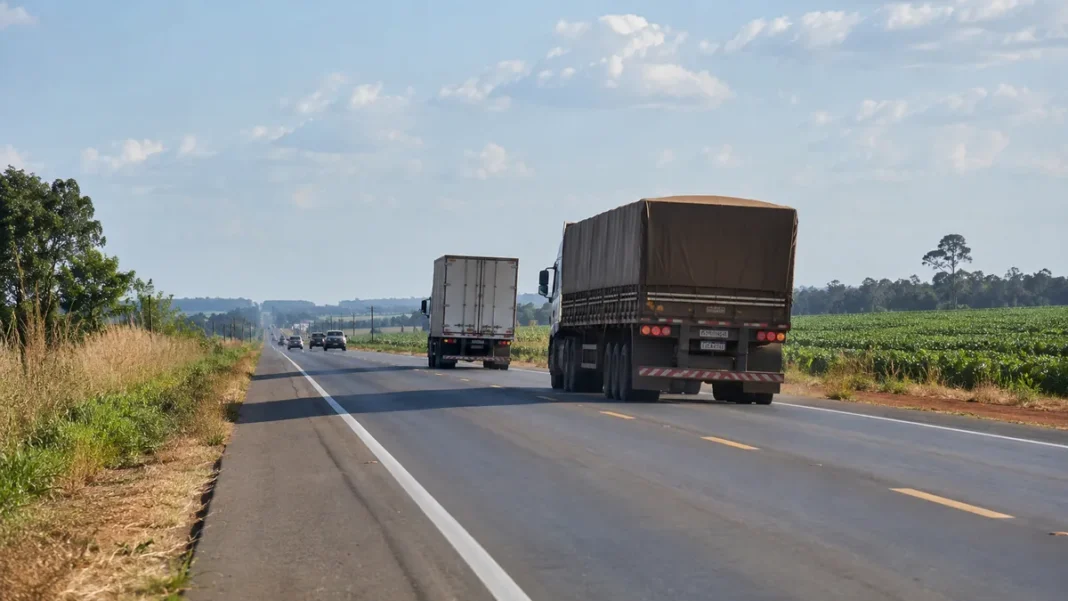 Rota Agro Central com caminhões na BR-364 em trecho de Vilhena incluído no edital de concessão