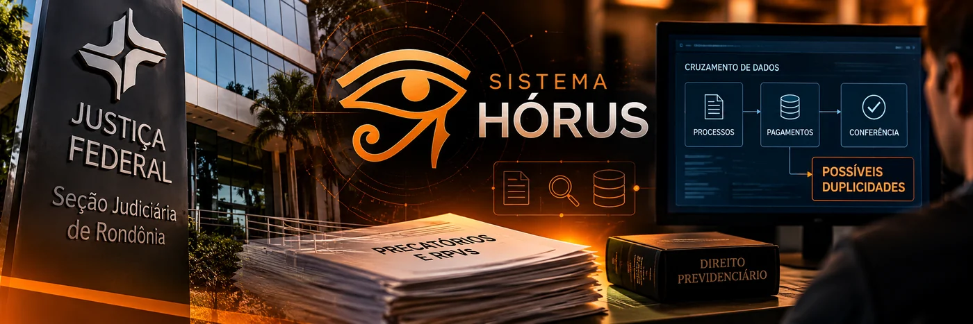 Sistema Hórus cruza dados de pagamentos judiciais Sistema Hórus em contexto de tecnologia e Justiça Federal em Rondônia