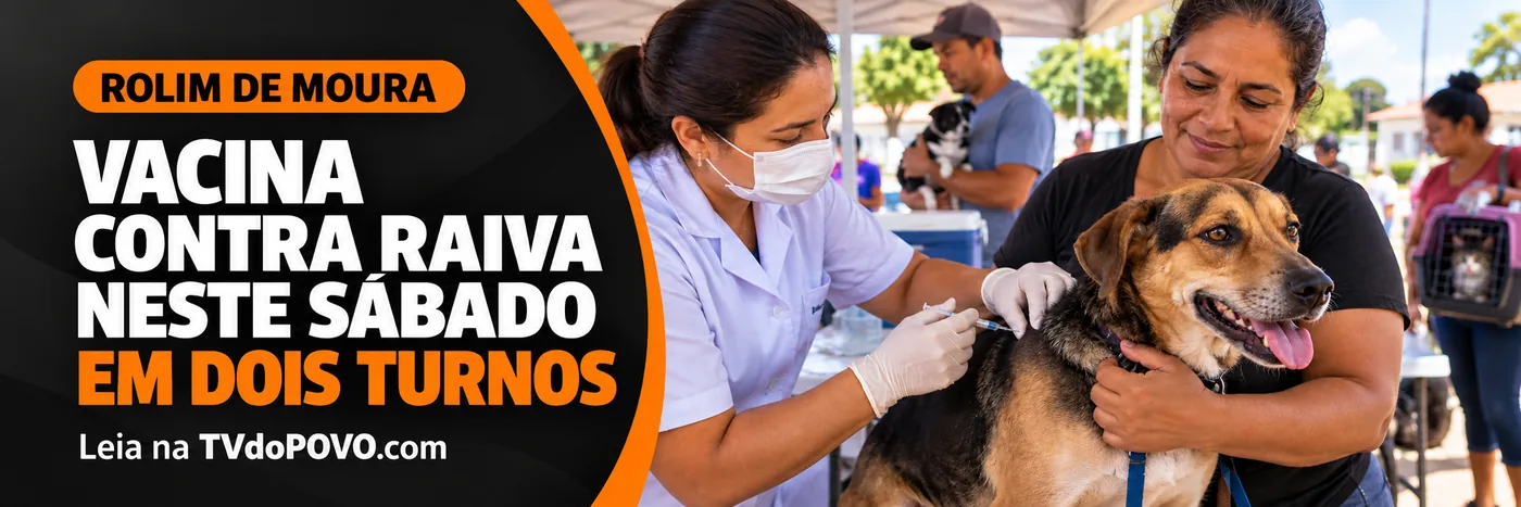 Faixa editorial sobre vacina contra raiva em Rolim de Moura neste sábado em dois turnos