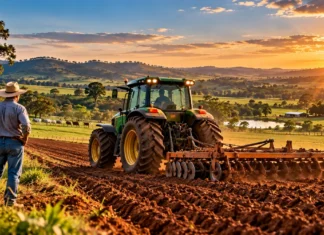 Buritis mantém 53 agendamentos rurais aguardando atendimento Trator trabalha em área rural ao entardecer em imagem ilustrativa sobre agendamentos rurais em Buritis
