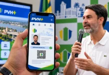 Porto Velho libera carteira funcional digital gratuita; veja como solicitar Ilustração da carteira funcional digital de Porto Velho exibida no aplicativo PVH+ em um celular