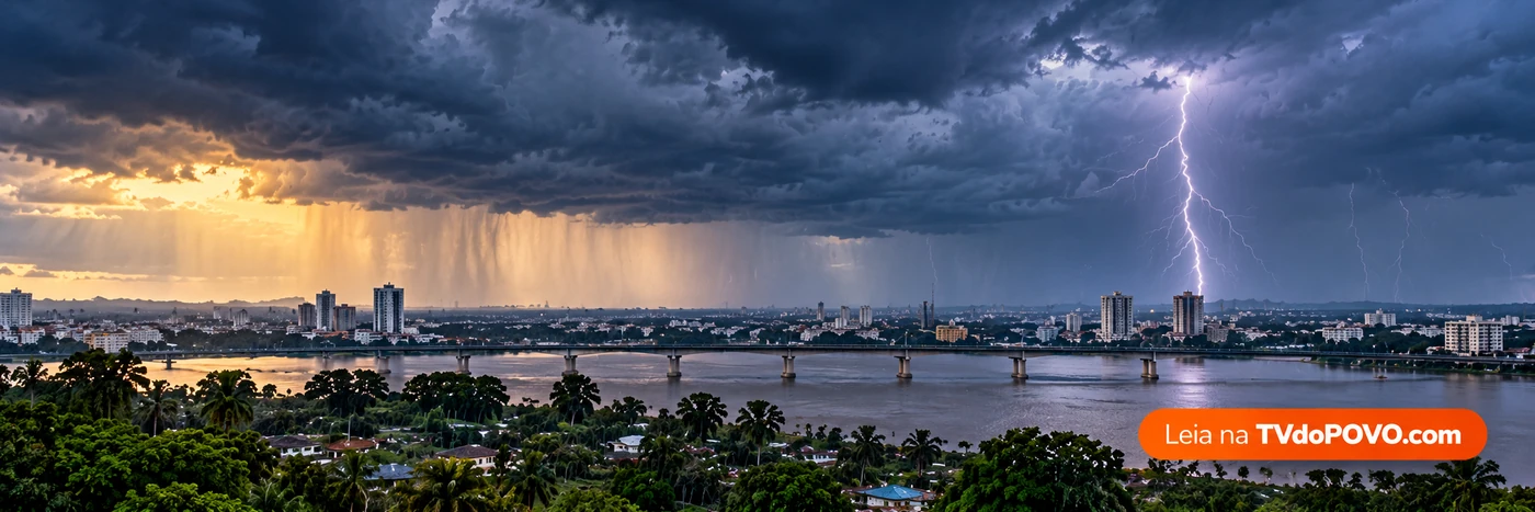 Faixa editorial da TVdoPOVO sobre chuva em Rondônia e previsão de trovoadas em diferentes regiões do estado