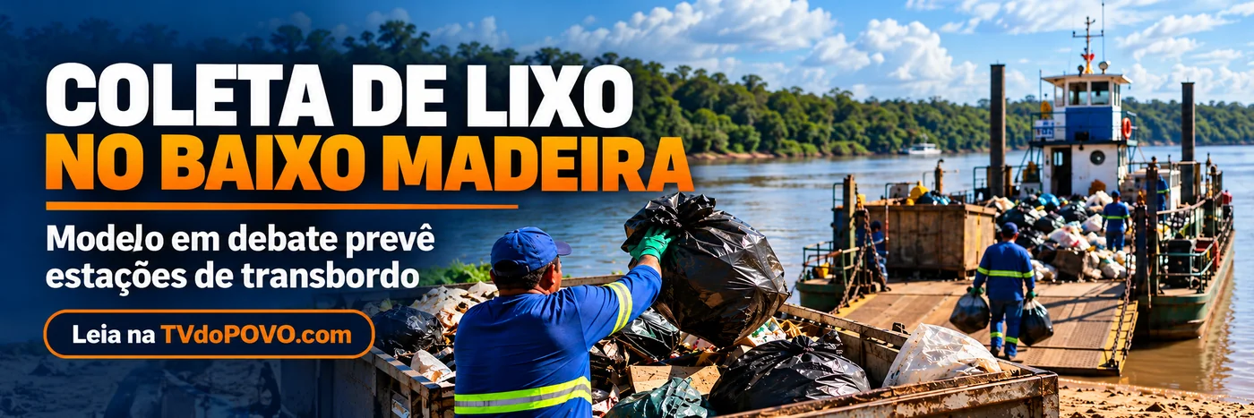 Faixa da TVdoPOVO sobre coleta de lixo no Baixo Madeira e proposta de estações de transbordo em discussão