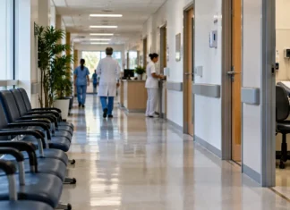 Justiça determina reclassificação e nova convocação em concurso de perito médico em Rondônia Corredor de atendimento médico em imagem ilustrativa sobre a correção das cotas raciais no concurso de perito médico federal em Rondônia.