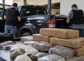 Polícia Civil apreende 244 kg de drogas após disparos contra agentes em Nova Mamoré Cena ilustrativa de materiais apreendidos em operação policial relacionada às drogas em Nova Mamoré, onde a Polícia Civil recolheu aproximadamente 244 quilos de entorpecentes.