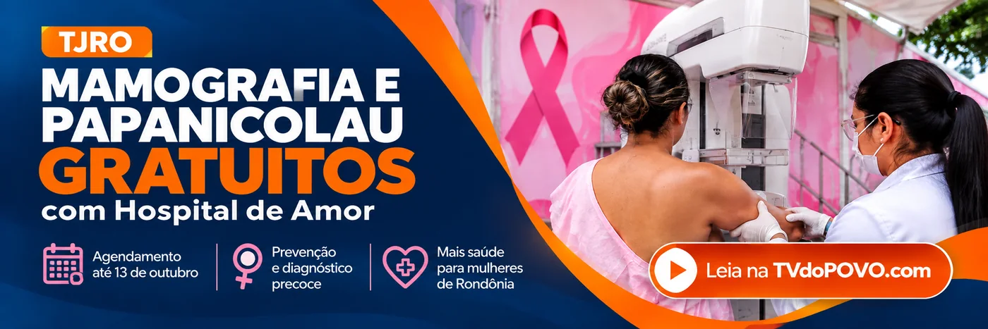 Exames gratuitos no TJRO Faixa editorial da TVdoPOVO sobre exames gratuitos no TJRO e atendimento do Hospital de Amor