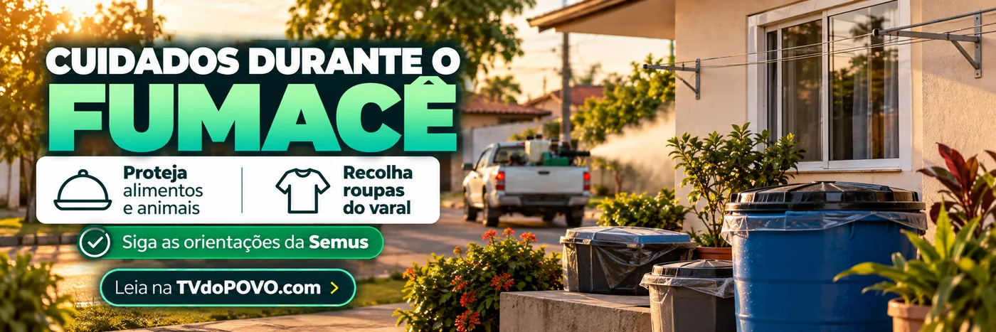 Cuidados durante o fumacê em Vilhena: proteger alimentos e animais, recolher roupas e seguir instruções da Semus