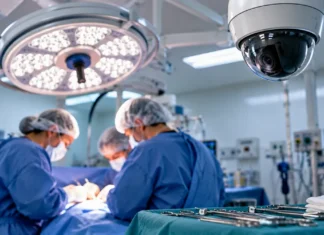 Projeto propõe videogravação em salas cirúrgicas de Porto Velho Sala cirúrgica com câmera de monitoramento em referência a projeto sobre gravação de cirurgias