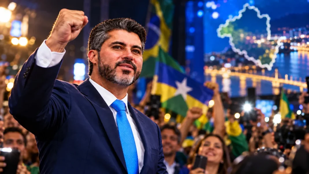 Marcos Rogério eleito governador de Rondônia no primeiro turno Composição editorial sobre Marcos Rogério eleito governador de Rondônia no primeiro turno