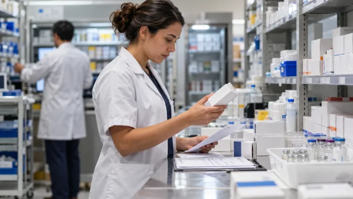 Medicamentos da Sesau são conferidos em ambiente de farmácia hospitalar
