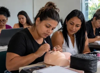 IFRO encerra hoje inscrição on-line para 180 vagas do PCD+ Mães Atípicas; presencial continua Alunas participam de atividade prática em curso de qualificação do IFRO, em imagem usada na capa da matéria sobre o projeto PCD+ Mães Atípicas.