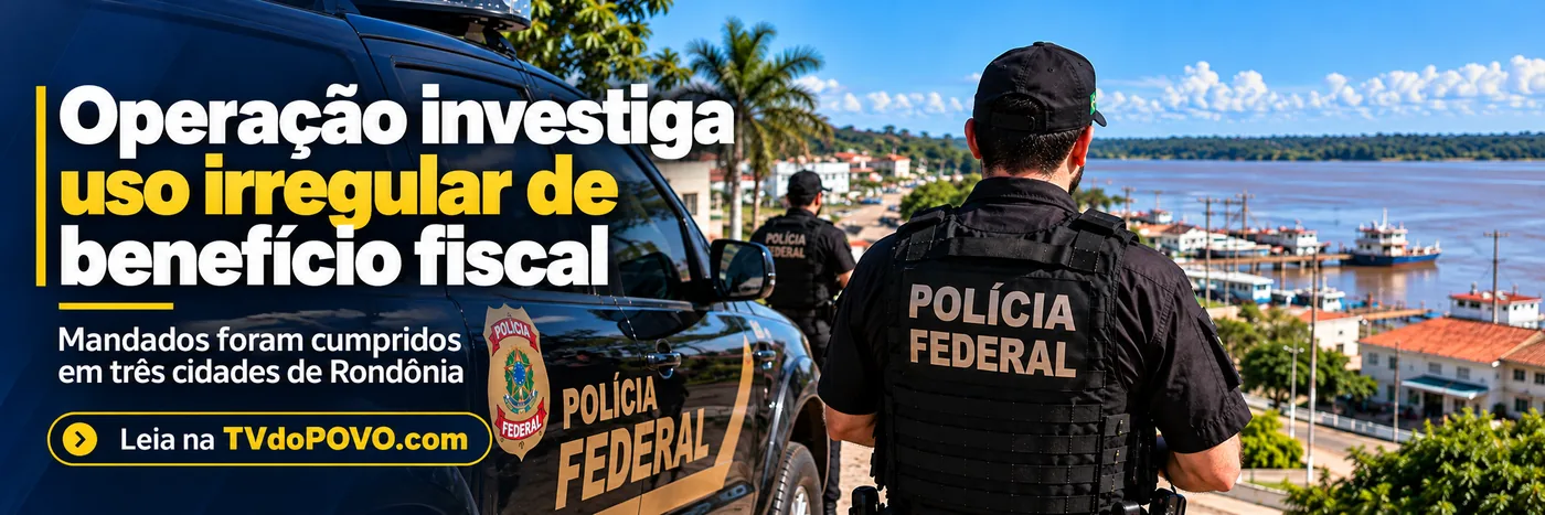 Faixa editorial sobre operação da Polícia Federal em três cidades de Rondônia