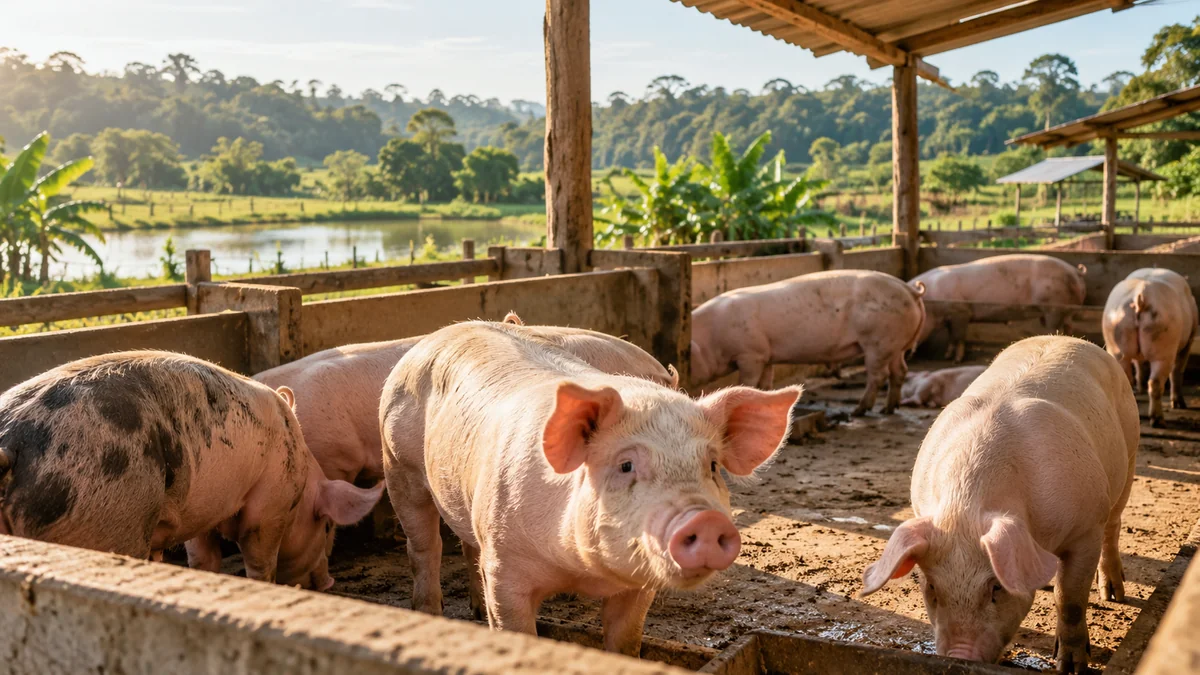 Rondônia tem 197,4 mil suínos em mais de 26,7 mil propriedades, diz Idaron Criação de suínos em granja ilustrativa representa a suinocultura em Rondônia e os cuidados sanitários mantidos por produtores.