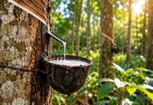 Porto Velho prevê até R$ 400 mil para retomar cadeia da borracha Extração de látex de uma seringueira em imagem ilustrativa sobre a retomada da cadeia da borracha em Porto Velho.