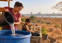 Porto Velho lança campanha contra estiagem e queimadas estiagem em Porto Velho ilustrada por medidas de economia de água e prevenção de queimadas