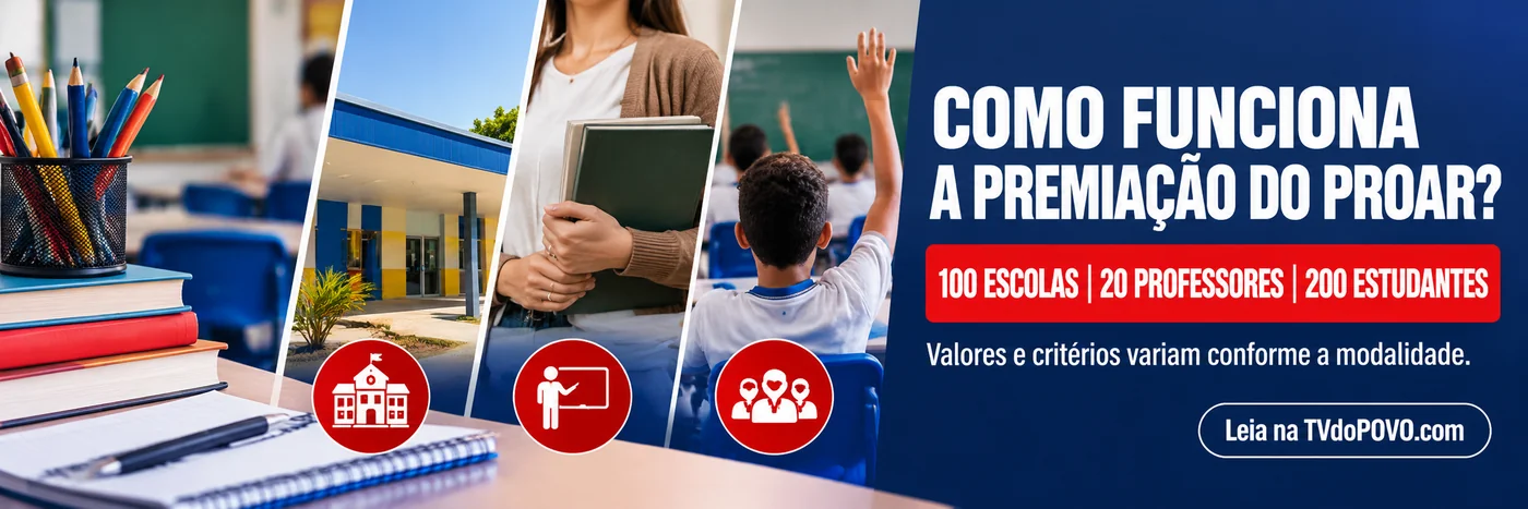 Faixa informativa sobre 100 escolas, 20 professores e 200 estudantes reconhecidos pelo ProAR.