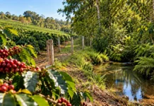 Regeneração natural recupera área de nascente em propriedade cafeeira de Cacoal regeneração natural em Cacoal ilustrada por cafezal, vegetação nativa e nascente em área cercada