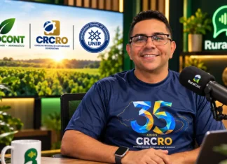 RuralCast mostra ações sociais do CRCRO com Victor Morelly Victor Morelly em composição ilustrativa de entrevista do RuralCast sobre ações sociais do CRCRO, no contexto do Agro&Cont 2026 em Cacoal.